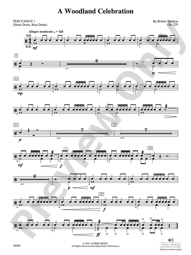 A Woodland Celebration: 1st Percussion: 1st Percussion Part - Digital ...