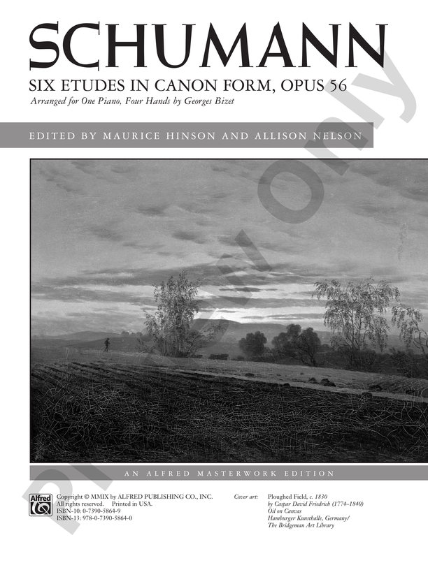 Schumann: Six Etudes in Canon Form, Opus 56 - Piano Duet (1 Piano, 4 Hands)