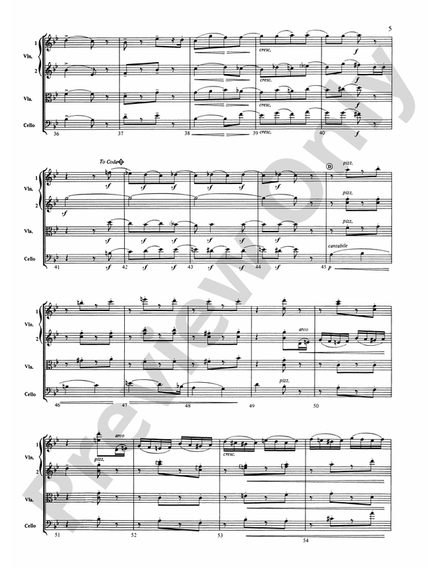 The Nutcracker Suite, Selections from Score String Quartet Full Score