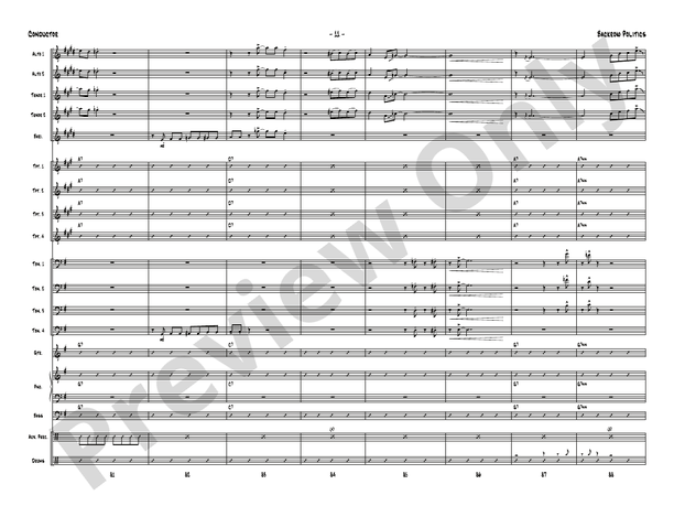 Backrow Politics: Jazz Ensemble Conductor Score & Parts: Gordon