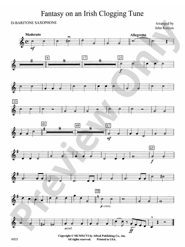 Fantasy on an Irish Clogging Tune Eflat Baritone Saxophone Eflat Baritone Saxophone Part