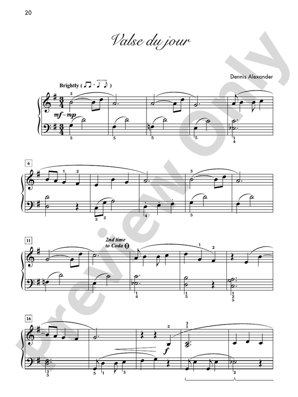 Valse du jour - Piano Solo
