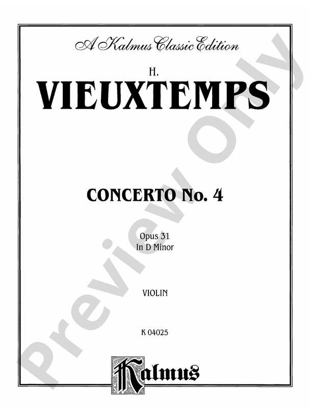 Tchaikovsky Violin Concerto No. 4 in D Minor, Op. 31 Violin Concerto No. 4 in D Minor, Op. 31