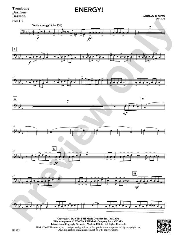 Energy Part 2 Trombone Euphonium Bassoon Part 2 Trombone