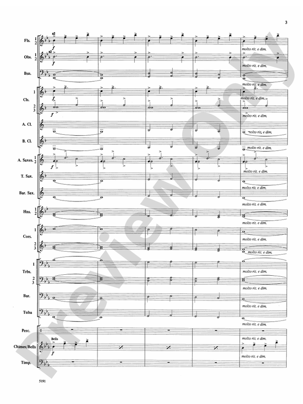 Wind Chimes Concert Band Conductor Score & Parts John Kinyon