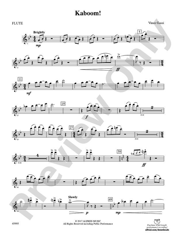 Kaboom! Flute Flute Part Digital Sheet Music Download