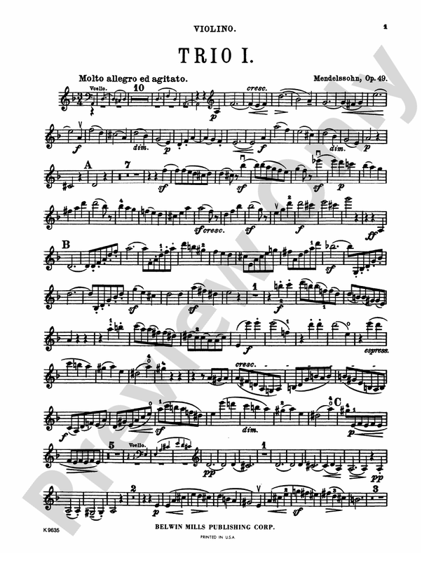 Mendelssohn: Trio No. 1 in D Minor, Op. 49