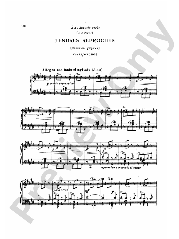 18 Pieces - A Score For Solo Piano Op.72 (1893