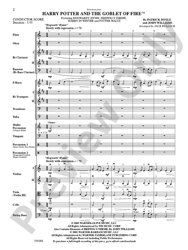 Harry Potter and the Goblet of Fire,™ Selections from: Score