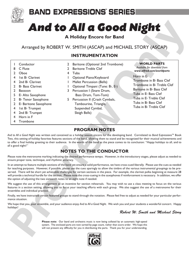 And to All a Good Night (A Holiday Encore for Band)