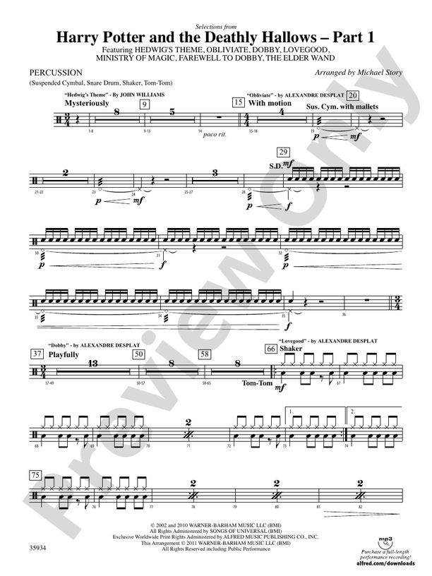 Harry Potter and the Deathly Hallows, Part 1, Selections from 1st