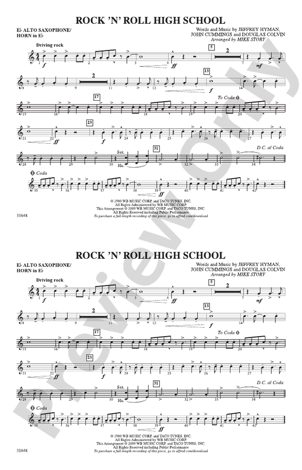 Rock 'N' Roll High School Eflat Alto Saxophone Eflat Alto Saxophone