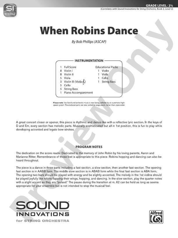When Robins Dance