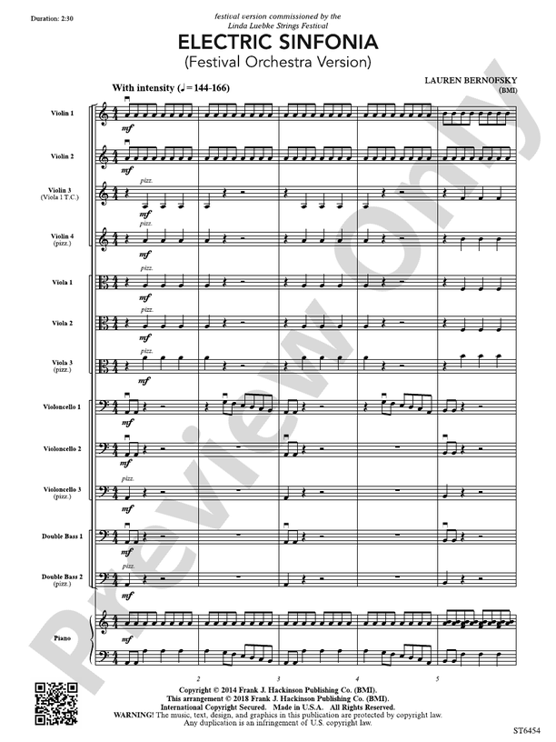 Electric Sinfonia Score Lauren Bernofsky Digital Sheet Music Download