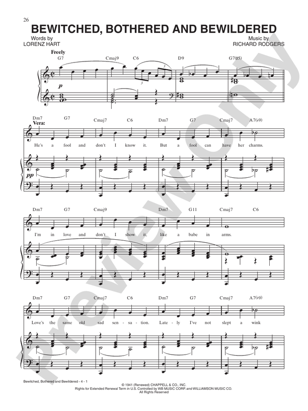 chico Estrictamente reflejar Bewitched, Bothered and Bewildered: Piano/Vocal/Chords: Vivienne Segal -  Digital Sheet Music Download