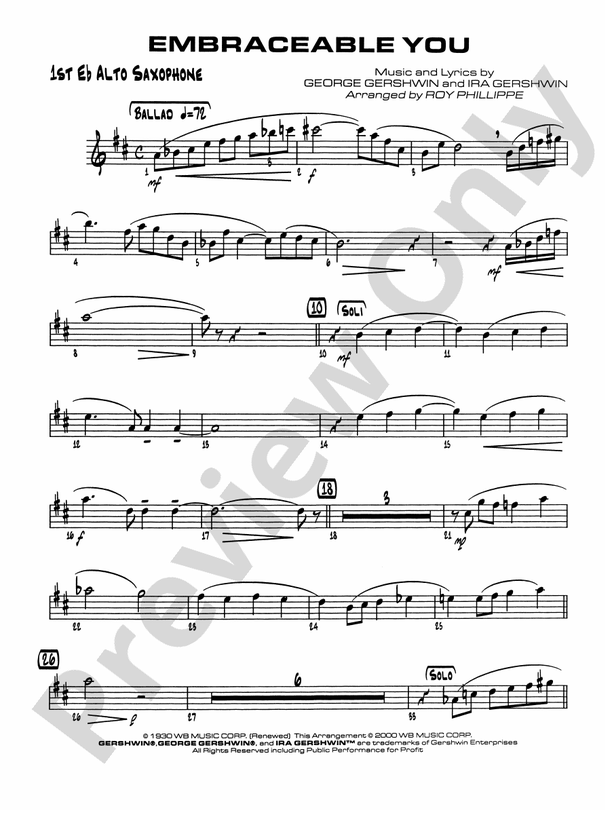 Embraceable You: 1st Trombone by George Gershwin - Concert Band - Digital  Sheet Music