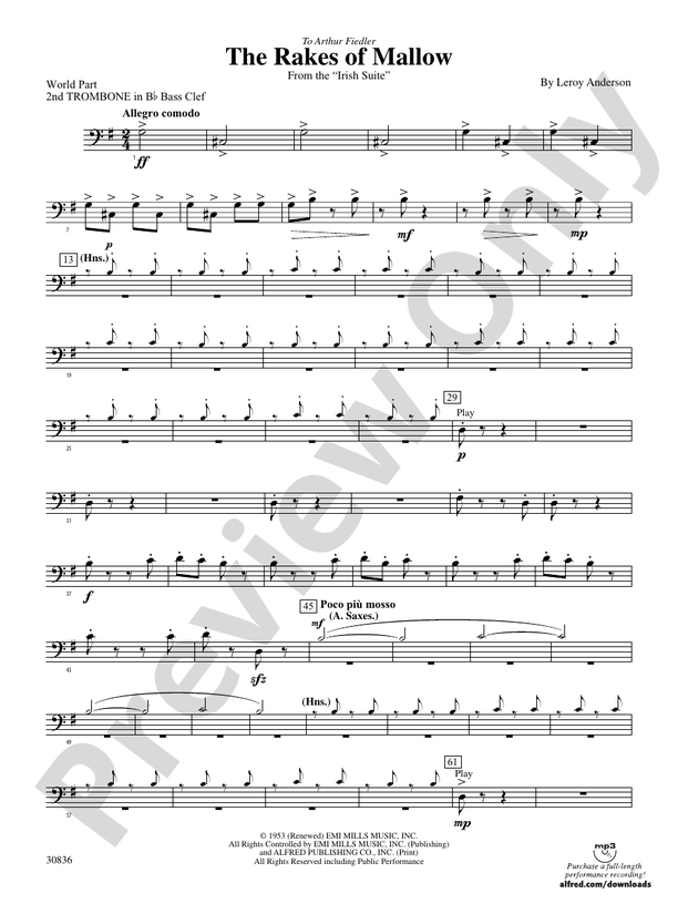 The Rakes of Mallow (from the Irish Suite) (wp) 2nd Bflat Trombone B