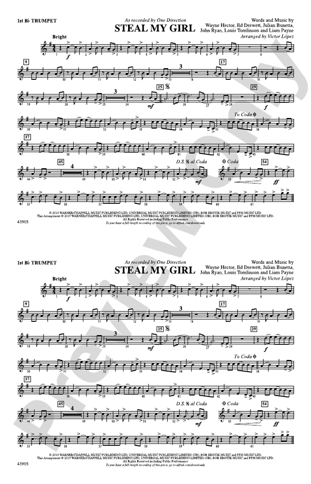 Steal My Girl Sheet Music, One Direction