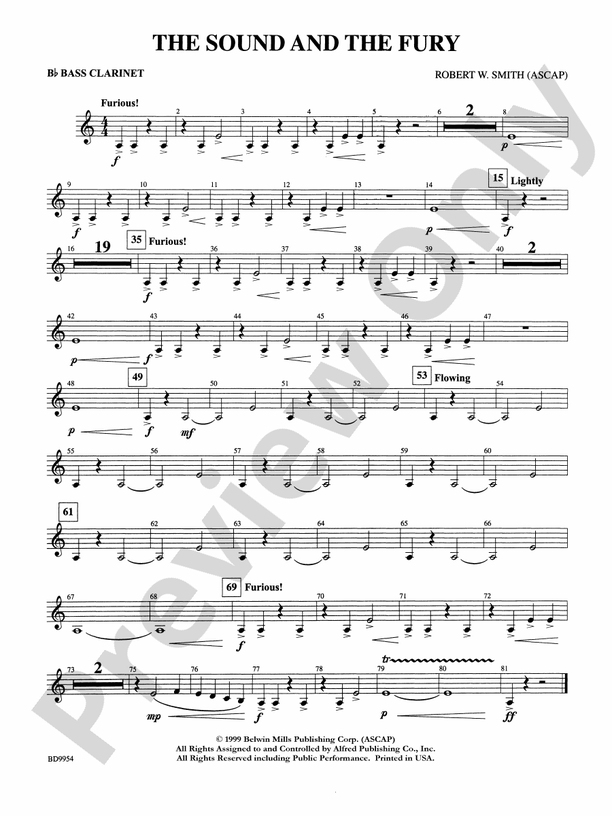 The Sound and the Fury Bflat Bass Bflat Bass Part