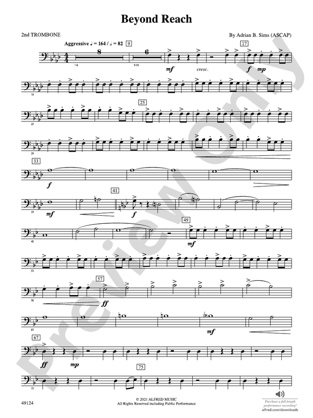 Beyond Reach 2nd Trombone 2nd Trombone Part Digital Sheet Music Download