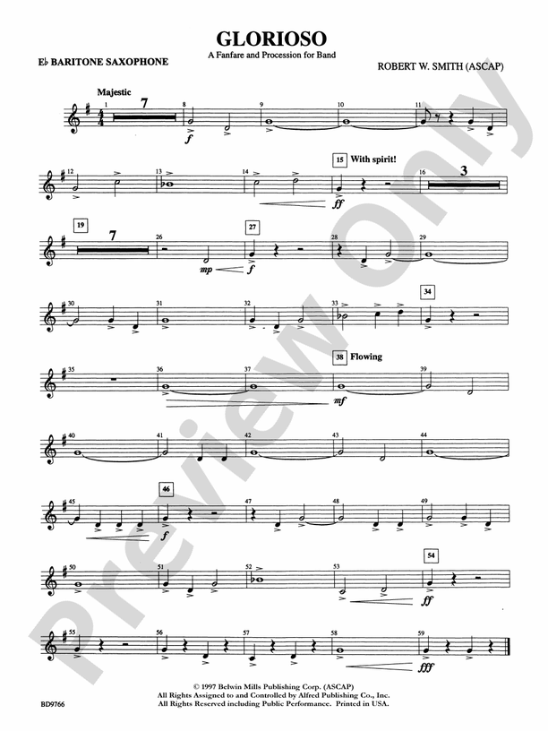 Glorioso (A Fanfare and Procession for Band) Eflat Baritone Saxophone