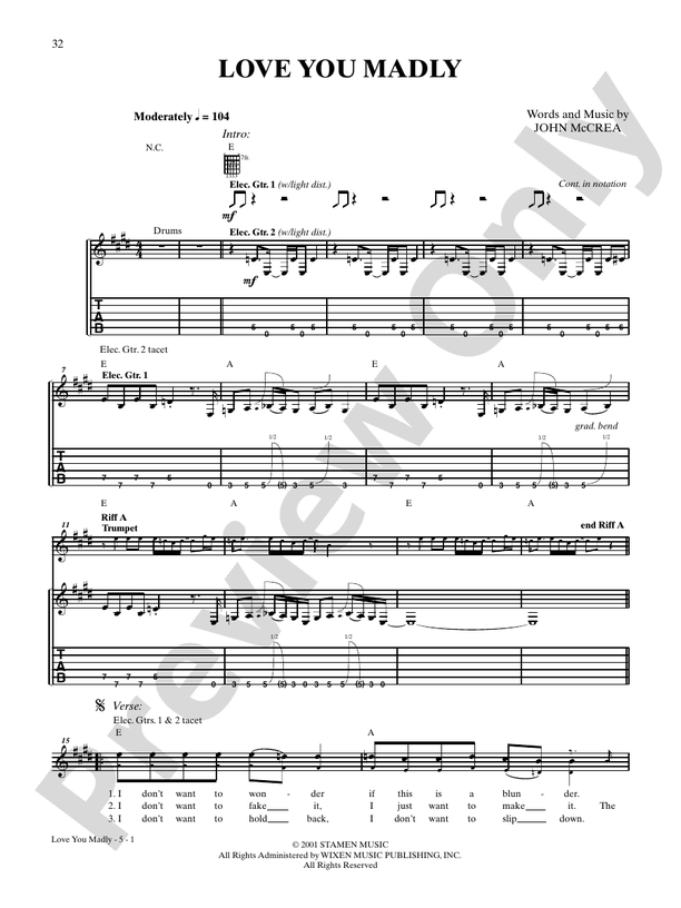 Love You Madly Guitar Cake Digital Sheet Music Download