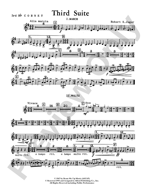 Third Suite (I. March, II. Waltz, III. Rondo): 3rd B-flat Cornet