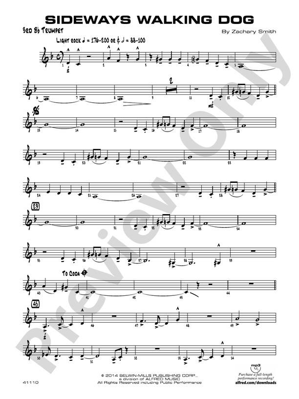 Sideways Walking Dog 3rd Bflat Trumpet 3rd Bflat Trumpet Part
