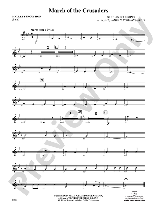 March of the Crusaders Mallets Mallets Part Digital Sheet Music