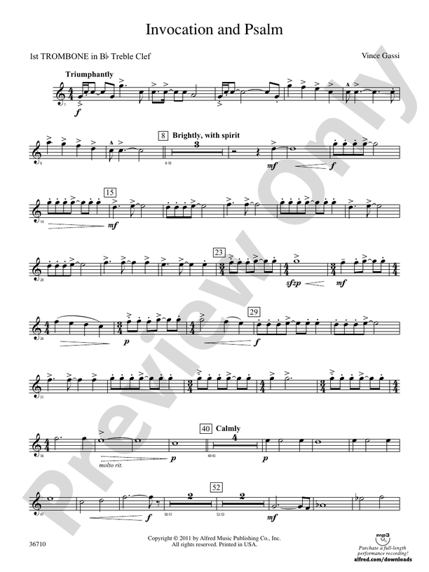 Invocation and Psalm: (wp) 1st B-flat Trombone T.C.: (wp) 1st B-flat ...