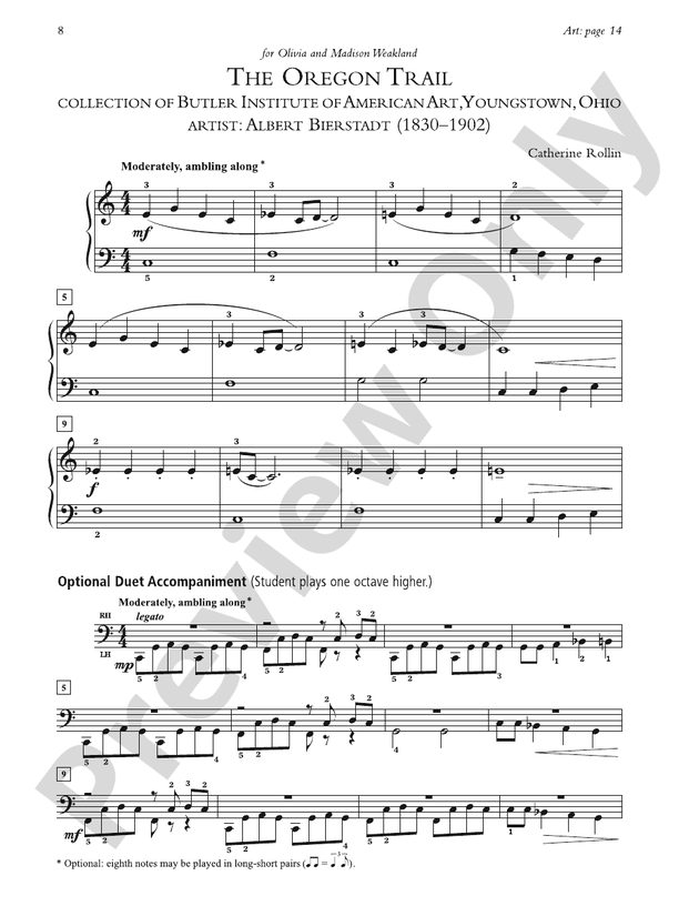 The Oregon Trail - Piano Solo (with Optional Duet Accompaniments)