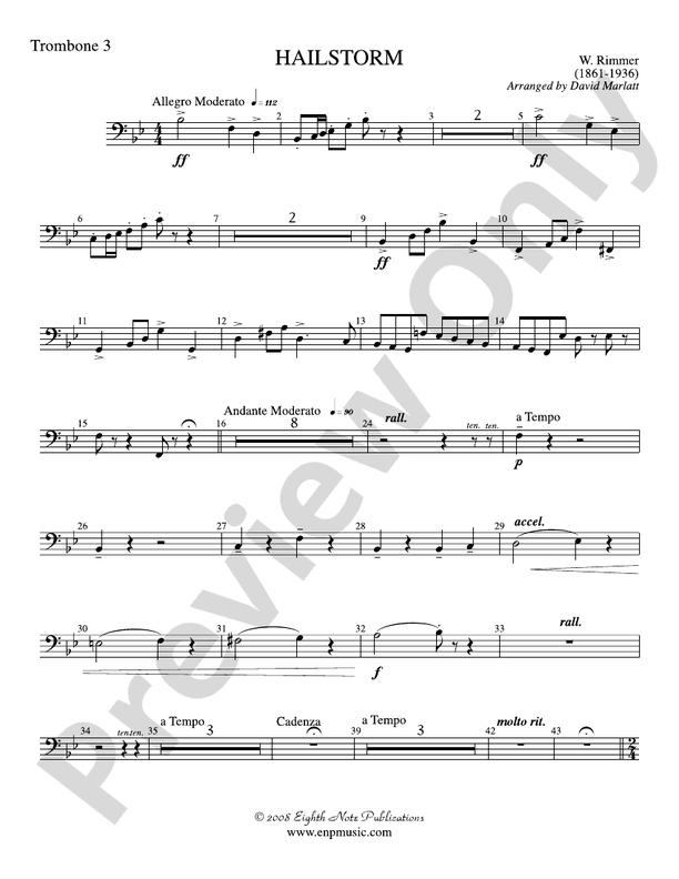 Hailstorm (Solo Cornet and Concert Band): 3rd Trombone: 3rd Trombone ...