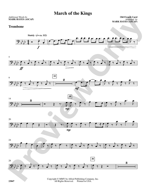 March of the Kings 1st Trombone 1st Trombone Part Digital Sheet