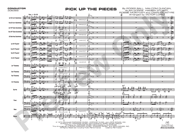 Pick up the Pieces - Tenor Sax by Average White Band - Jazz Ensemble -  Digital Sheet Music