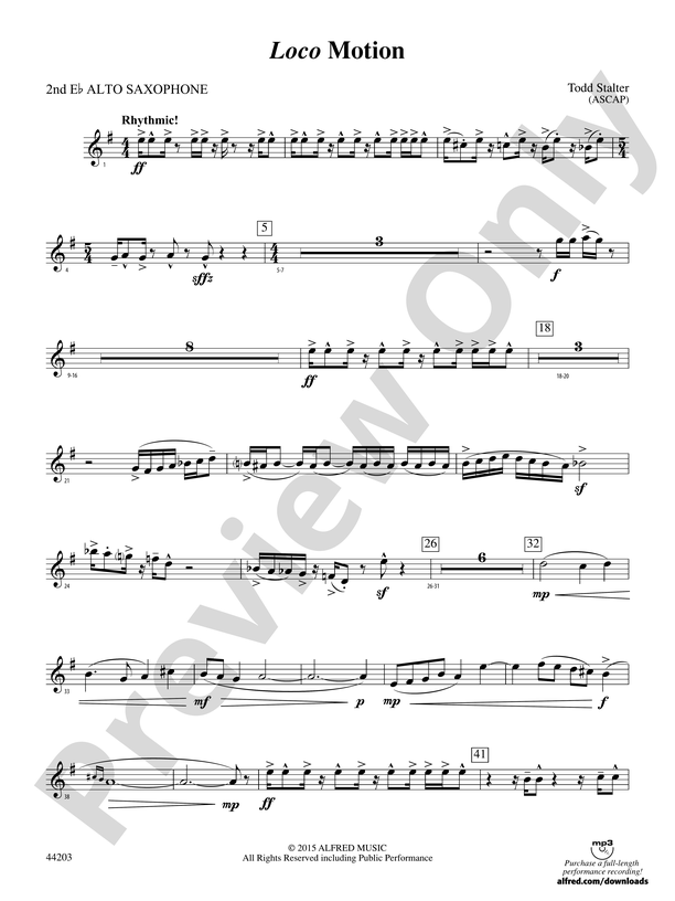 Loco Motion: 2nd E-flat Alto Saxophone