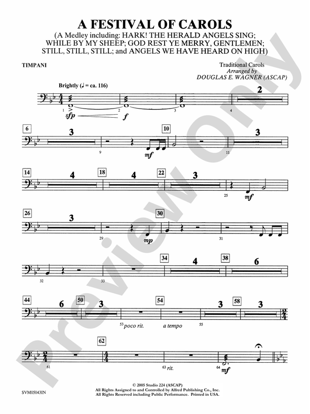 A Festival of Carols (A Medley): Timpani