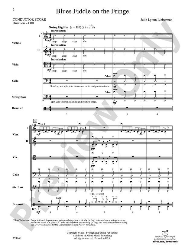 Blues Fiddle on the Fringe: Score