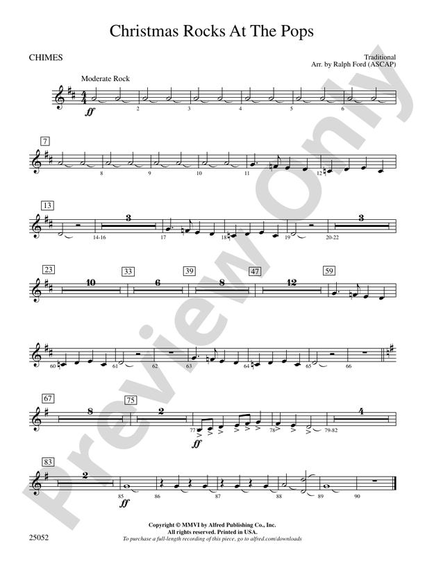 Christmas Rocks at the Pops Chimes Chimes Part Digital Sheet Music