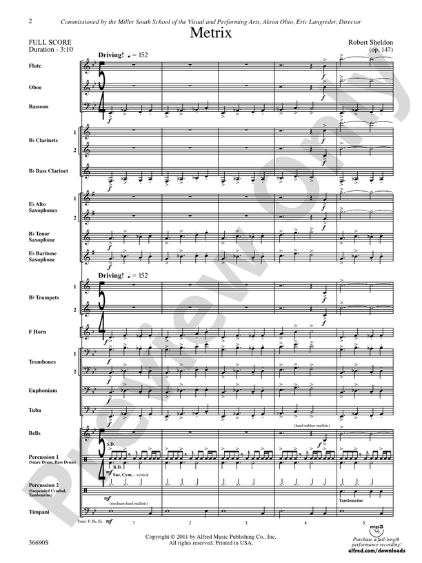 Metrix: Concert Band Conductor Score & Parts: Robert Sheldon - Digital ...