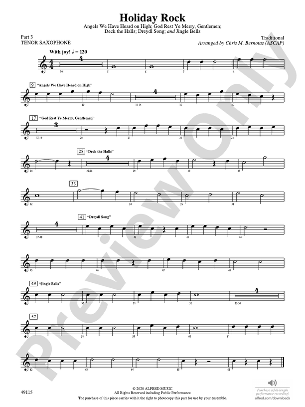 Holiday Rock: Part 3 - Tenor Saxophone