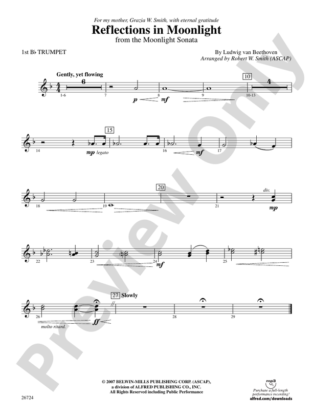 Reflections In Moonlight: 1st B-flat Trumpet