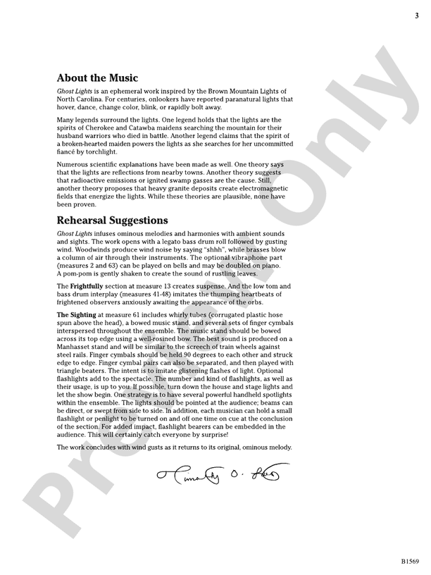 Ghost Lights: Score: : Timothy Loest - Digital Sheet Music Download