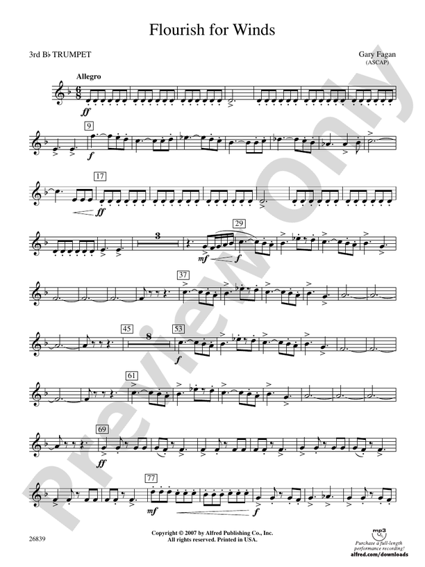 Flourish for Winds 3rd Bflat Trumpet 3rd Bflat Trumpet Part