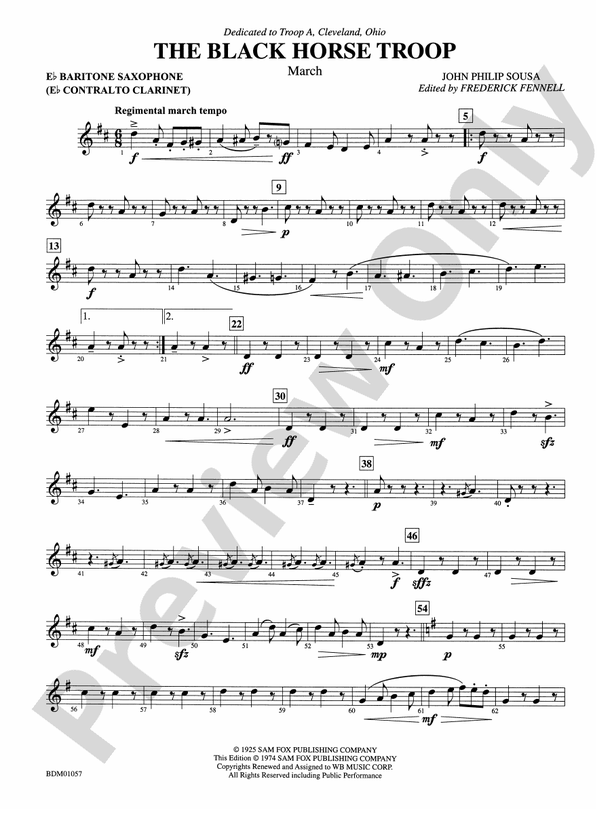 Black Horse Troop Eflat Baritone Saxophone Eflat Baritone Saxophone