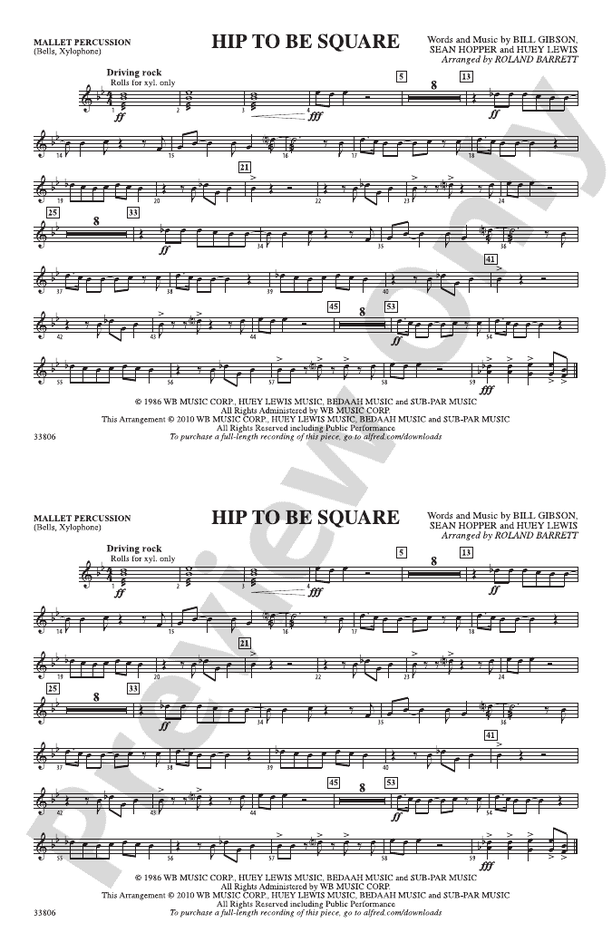 Hip to Be Square Mallets Mallets Part Digital Sheet Music Download