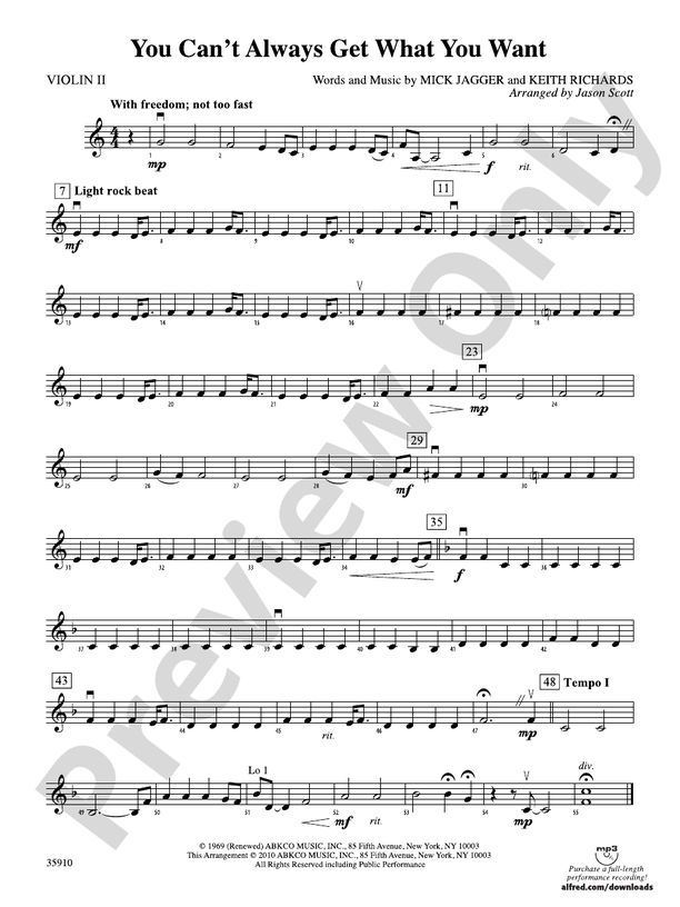 You Can't Always Get What You Want: 2nd Violin