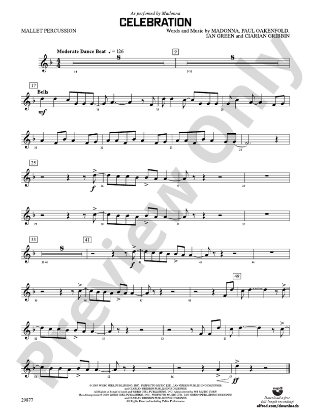 Celebration Mallets Mallets Part Digital Sheet Music Download