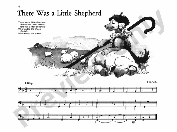 There Was a Little Shepherd - Piano Solo with Lyrics (with Optional Duet Accompaniments)