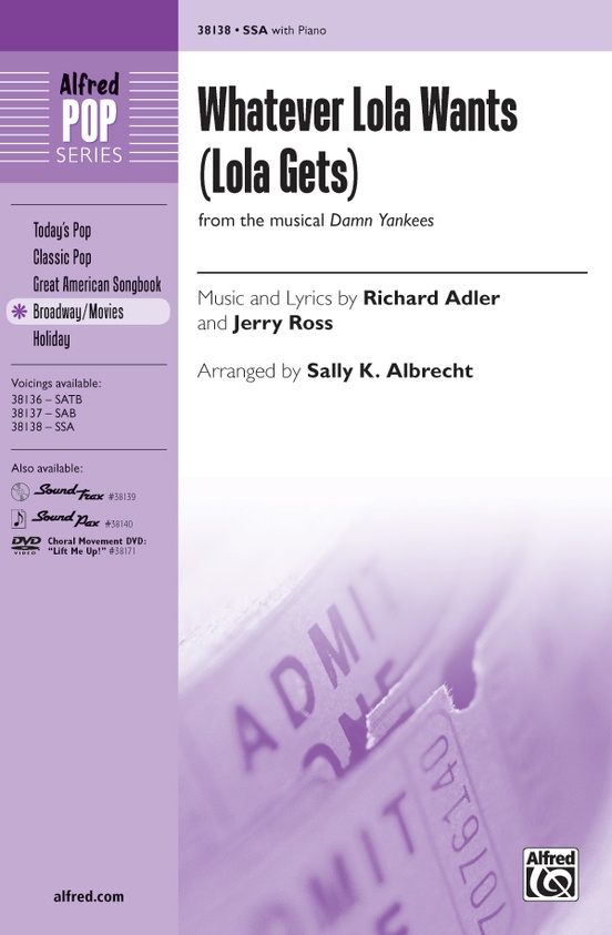 Whatever Lola Wants Lola Gets Ssa Choral Octavo Jerry Ross Sheet Music