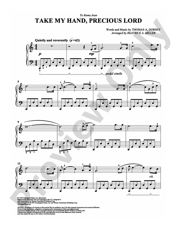 Take My Hand, Precious Lord: Easy Piano: Thomas A. Dorsey - Digital